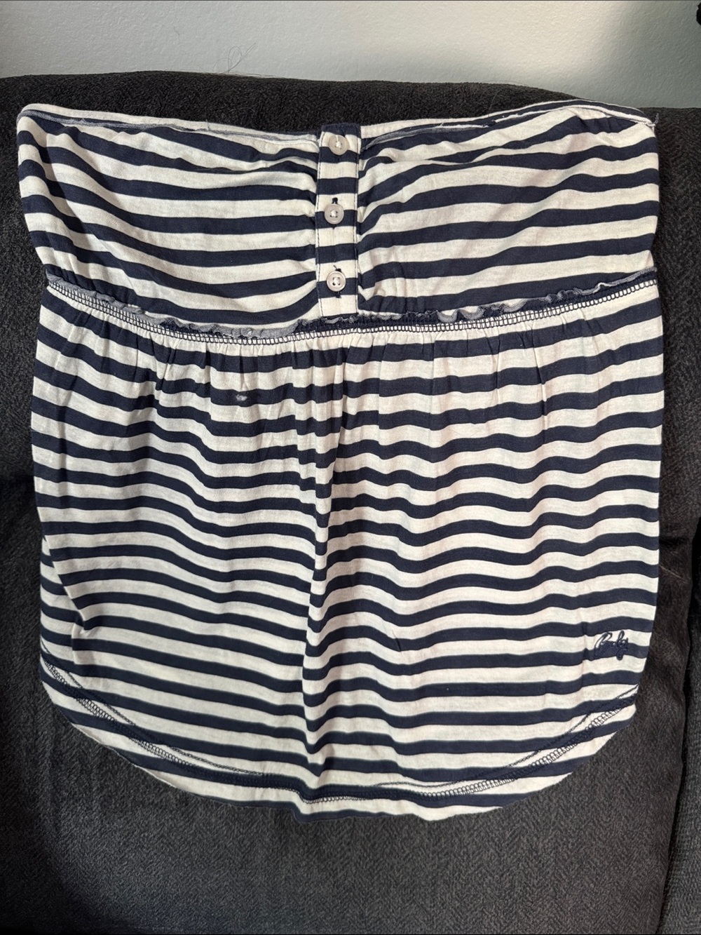 BDG Navy and White Striped Strapless Tube Top